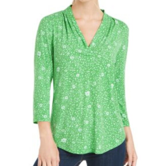 Charter Club Tops - Charter Club Blouse S Green Floral VNeck 365